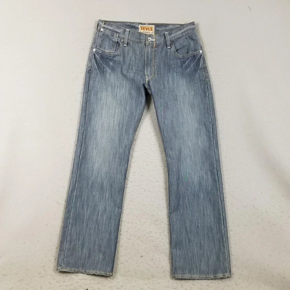 Levis 514 Slim Straight Jeans‎ Mens 36x32 Blue Light Wash Denim Pants Casual